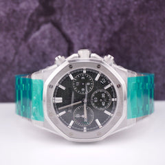 Audemars Piguet Royal Oak 41mm Chrono Steel Watch GREEN Dial Ref 26240ST