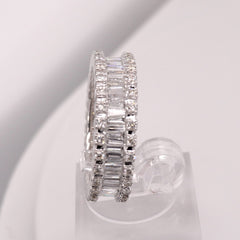 10K WHITE GOLD 2.3 CARAT NATURAL ROUND BAGUETTE DIAMOND MENS HIP HOP PINKY RING