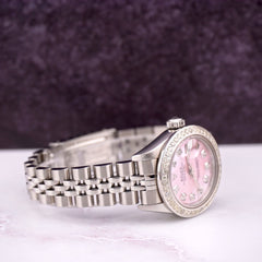 Rolex Ladies Datejust 26mm Steel Watch Jubilee ICED 1.50ct Diamond PINK MOP Dial