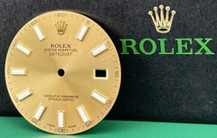 Rolex DateJust II Men's 41mm Yellow Gold Dial Gold Stick Oyster Ref: 116333