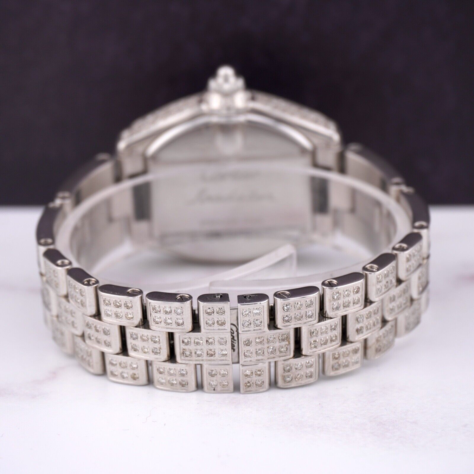 Cartier Roadster 33mm Ladies Watch Custom Iced Out 5ct