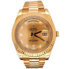 Rolex Day-Date 40 President 18k Yellow Gold Men's Watch Gold Diamond DIAL 218238