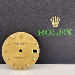 Rolex Datejust 31mm Midsize Gold Champagne Dial FACTORY DIAMOND Ref 68273