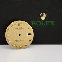 Rolex Date Men's 34mm Gold Linen Dial Gold Stick Oyster Jubilee Model 1501 1505