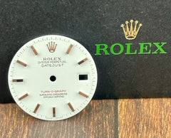 Rolex Men's 36mm Datejust Turn-O-Graph White Dial Silver Stick Oyster 116264