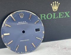 Rolex Oyster 34mm OysterDate Precision Steel Blue Dial Silver Stick Ref: 6694