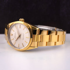 Rolex Oyster Perpetual 34mm Gold Plated Steel Watch Silver Dial Mens Ref: 1024