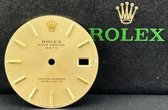 Rolex Date Men's 34mm Gold Dial Gold Stick Oyster Jubilee Model 1503 15233