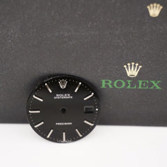 Rolex Oysterdate Precision 34mm Black Dial Silver Stick Ref 6694 REFINISHED