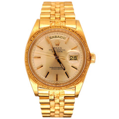 Rolex DAY-DATE 36mm 18k Yellow Gold President BARK Jubilee Men's Watch Ref 1807