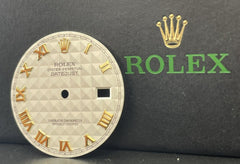 Rolex Datejust Mens 36mm Cream Pyramid Dial Gold Roman Jubilee 16013 16233