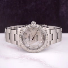 Rolex Midsize Oyster Perpetual 31mm 2ct Diamonds MOP Dial Steel Watch