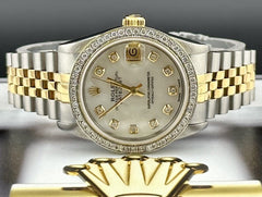 Rolex Ladies Datejust 31mm 18k Yellow Gold/Steel ICED 1.5ct Diamonds MOP Dial