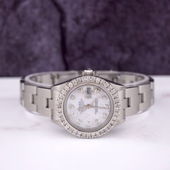 Rolex Oyster Datejust Ladies 26mm Steel White Pearl Dial 1.50ct Diamonds 79160