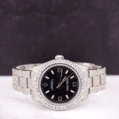 Rolex Oyster Perpetual Ladies 31mm Watch ICED 11ct Genuine Diamonds Ref 177200