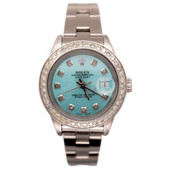 Rolex Ladies Datejust 26mm Steel Watch Oyster ICED 1.50ct Diamond Ice BLUE Dial