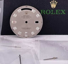 Rolex Day-Date President 36mm FACTORY Grey Silver Diamond Dial 118239 118206