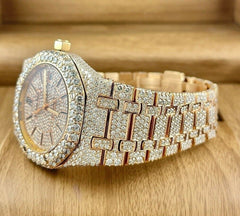 Audemars Piguet Royal Oak 39mm 18k Rose Gold Iced Out 27ct Diamonds Ref 15300OR