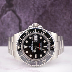 Rolex Sea-Dweller 43mm Ceramic Black Red Writing Dial Steel Oyster Watch 126600