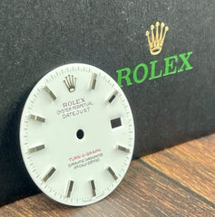 Rolex Men's 36mm Datejust Turn-O-Graph White Dial Silver Stick Oyster 116264