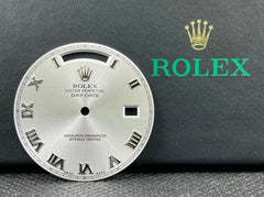 Rolex Day-Date 2 II 41mm Silver Roman Dial White Gold Watch President Ref 218239