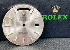 Rolex Mens Day-Date 40mm Rose Sundust Tapestry Dial Stick President Ref 228235