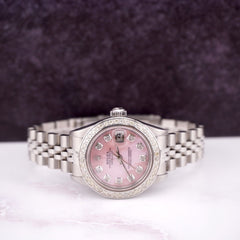 Rolex Ladies Datejust 26mm Steel Watch Jubilee ICED 1.50ct Diamond PINK MOP Dial