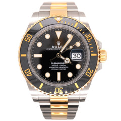 Rolex Submariner Date 40mm 18k Yellow Gold & Steel Black Oyster Watch 126613LN