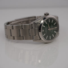 Rolex Oyster Perpetual 31mm Stainless Steel Green Dial Watch Ref 77080