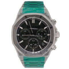 Audemars Piguet Royal Oak 41mm Chrono Steel Watch GREEN Dial Ref 26240ST