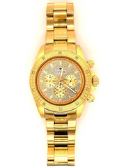 IceTime APEX Yellow 40mm Men's Yellow Gold Steel Watch Iced 0.10ct Diamonds