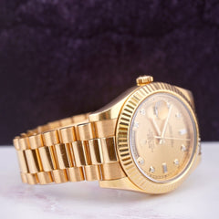 Rolex Day-Date 40 President 18k Yellow Gold Men's Watch Gold Diamond DIAL 218238