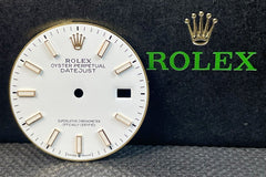 Rolex Datejust 36mm Mens 18k Rose Gold White Dial Stick Rose Silver 126231