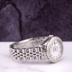 Rolex Oyster Datejust Ladies 26mm Steel White MOP Dial 1.50ct Diamonds 6917