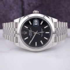 Rolex Mens Datejust II 41mm Black Index Dial Jubilee Steel Watch Ref 126300