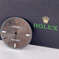 Rolex 39mm Men's Oyster Perpetual Grey Rhodium Dial Stick Jubilee Ref: 114300