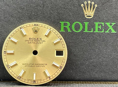 Rolex Datejust Midsize 31mm Champagne Gold Dial White Stick Dial Ref 178273