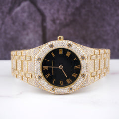 Audemars Piguet Royal Oak Ladies 18k Yellow Gold 36mm Custom 10ct Diamond 6023BA