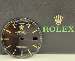 Rolex Day-Date Mens 36mm Black Dial Yellow Gold Stick President 18238 18038