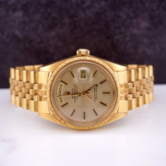 Rolex DAY-DATE 36mm 18k Yellow Gold President BARK Jubilee Men's Watch Ref 1807