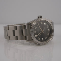 Rolex Oyster Perpetual 31mm 1ct Diamonds Grey Dial Watch 77080