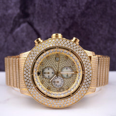 IceTime Crown II Men's Automatic Steel Watch Iced Out 12 Carat Diamonds