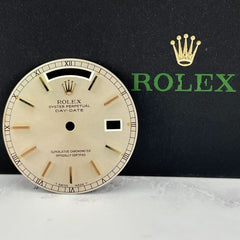 Rolex Day-Date Mens 36mm Silver Dial Yellow Gold Stick President 18238 18038