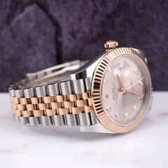 Rolex Datejust 41mm Jubilee Pink Diamond Dial ROSE Gold Fluted Jubilee 126331