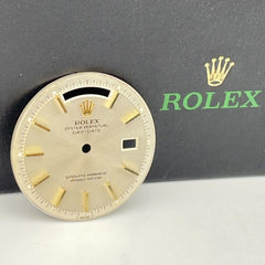 Rolex Day-Date 36mm Silver Dial 18k Gold Stick Non-Quick President Ref: 1803