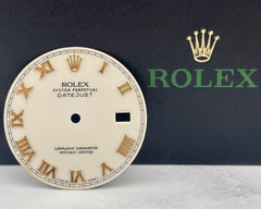 Rolex Datejust 36mm Mens Cream Ivory Dial Gold Stick Oyster Jubilee 16013 16233