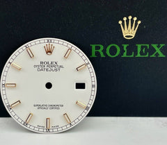 Rolex Mens Datejust 36mm White Dial 18k Rose Gold Stick 116201 116231