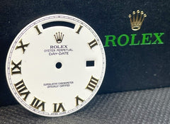 Rolex Men's Day-Date II 41mm White Dial 18k Yellow Gold Roman President 218238