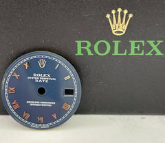 Rolex Oyster Perpetual Date Ladies 26mm Blue Dial Silver Roman Jubilee 69174