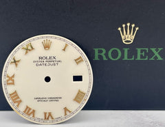 Rolex Datejust 36mm Mens Cream Ivory Dial Gold Stick Oyster Jubilee 16013 16233